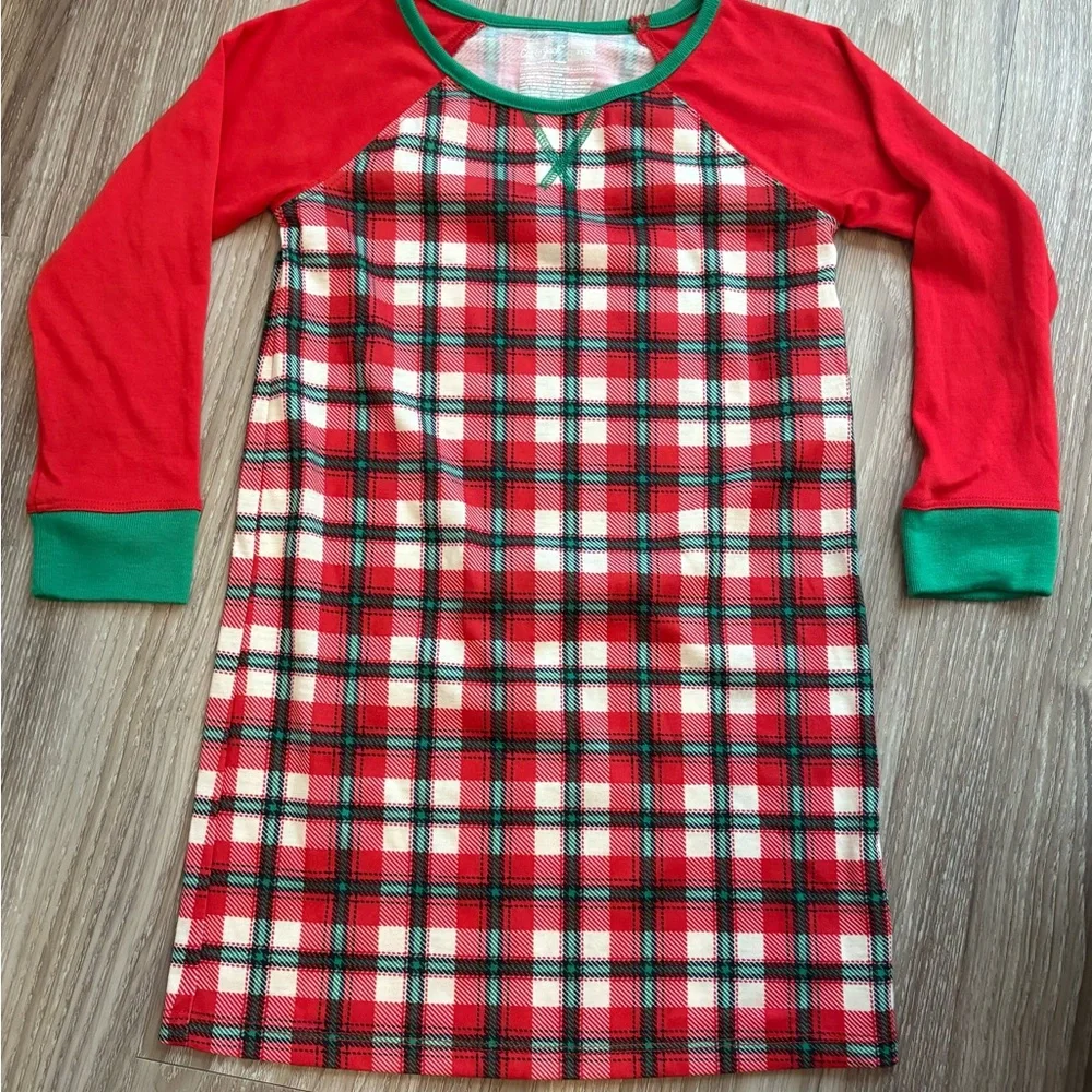 Red and Green‎ Plaid Nightgown with Elf Plush